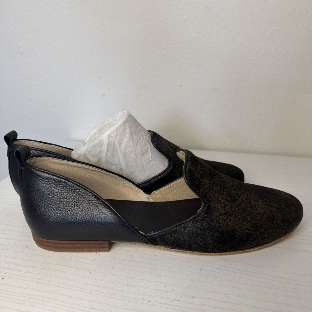 Latigo Anthropologie 9M Leather Sanhe Cow Fur Loafers Flats Women Slip On Shoes